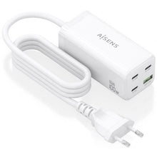 Cargador Sobremesa GaN Aisens ASCH-100W4P053-W/ 3xUSB Tipo-C/ 1xUSB/ 100W